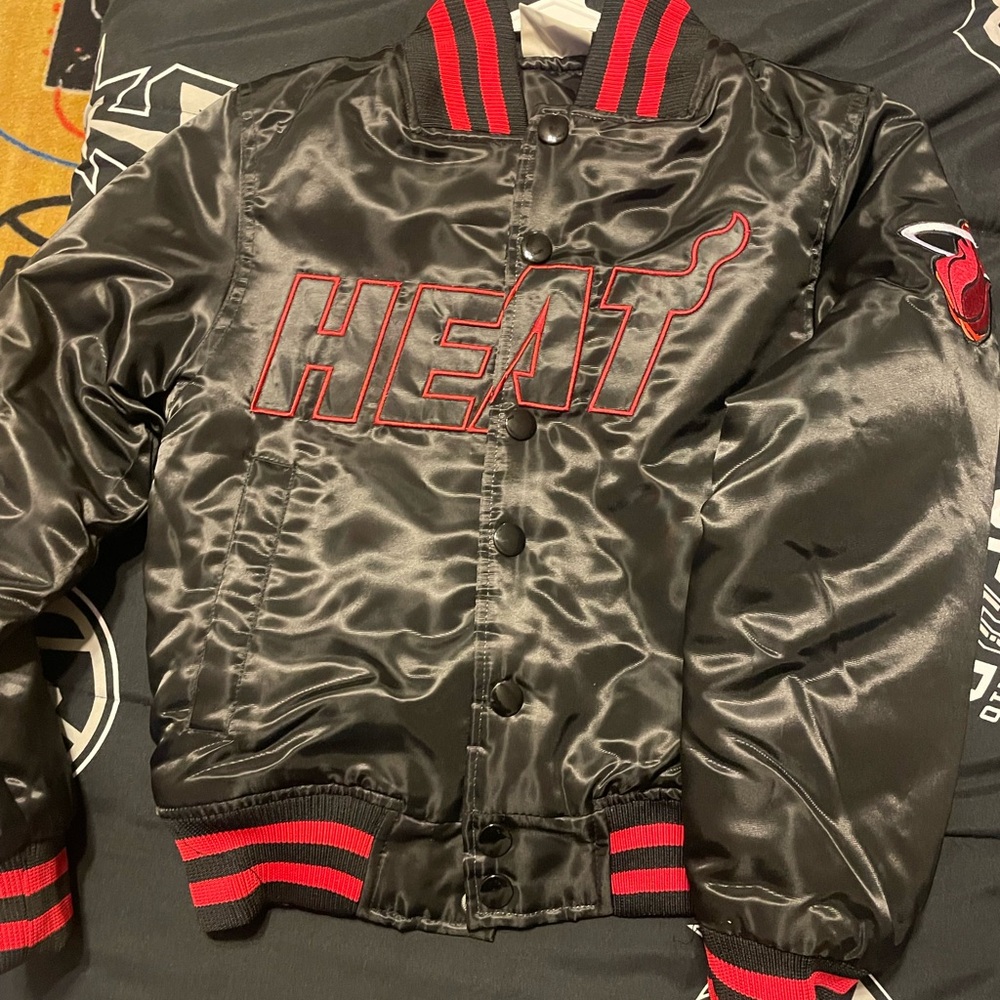 NBA Hardwood Classics Miami Heat Black Jacket with Red Accents